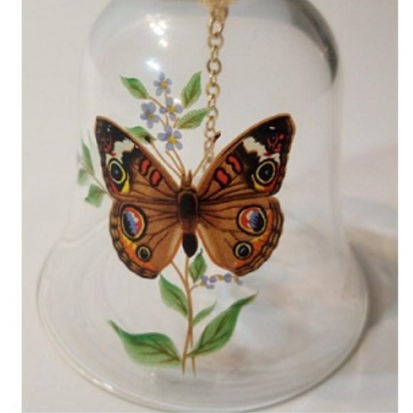 Clear Glass Bell with Butterfly Design - Picture 3 of 4